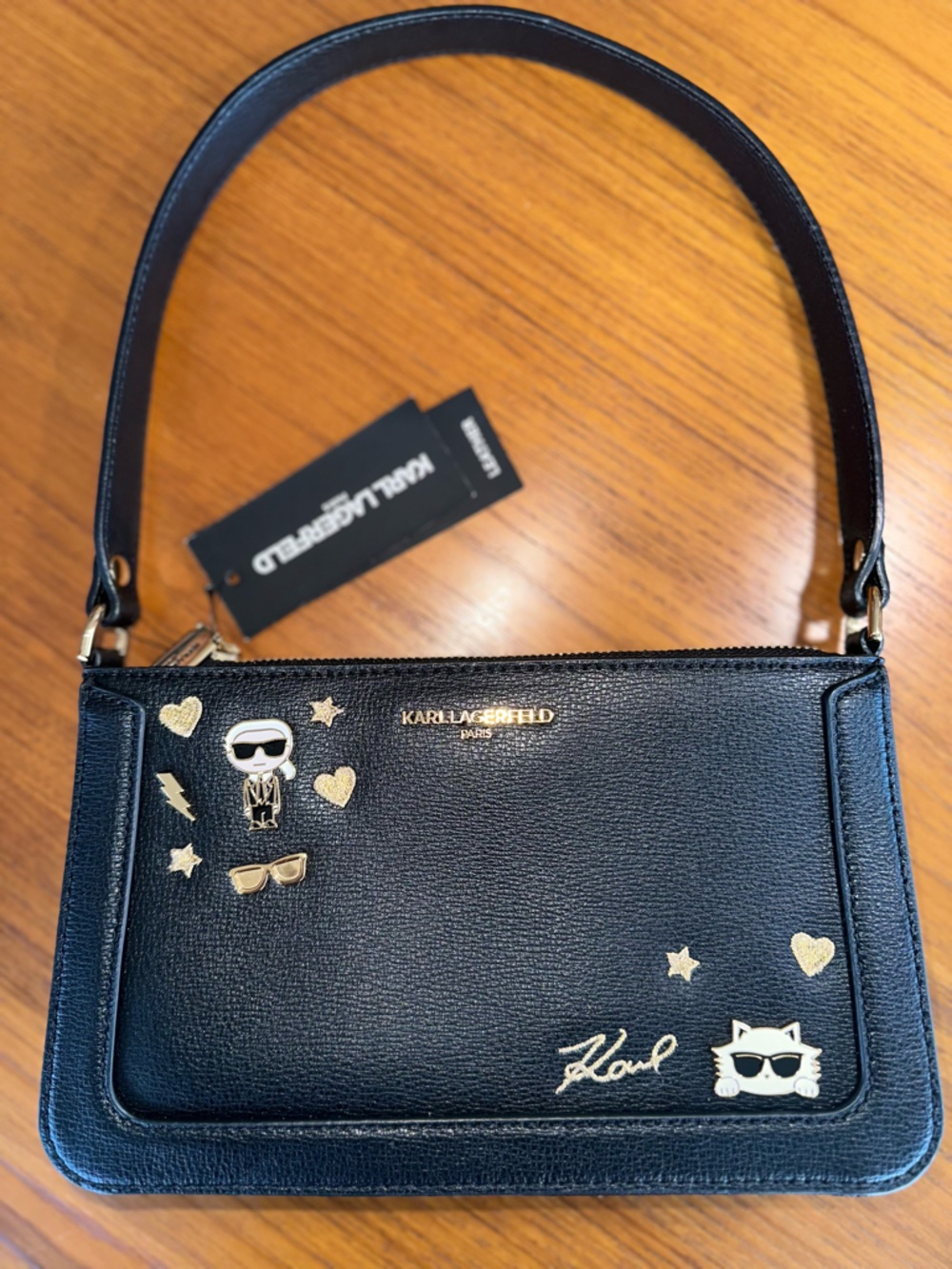 Karl Lagerfeld Paris Embellished Leather Shoulder Bag – NWT | Karl & Choupette - Picture 6 of 12